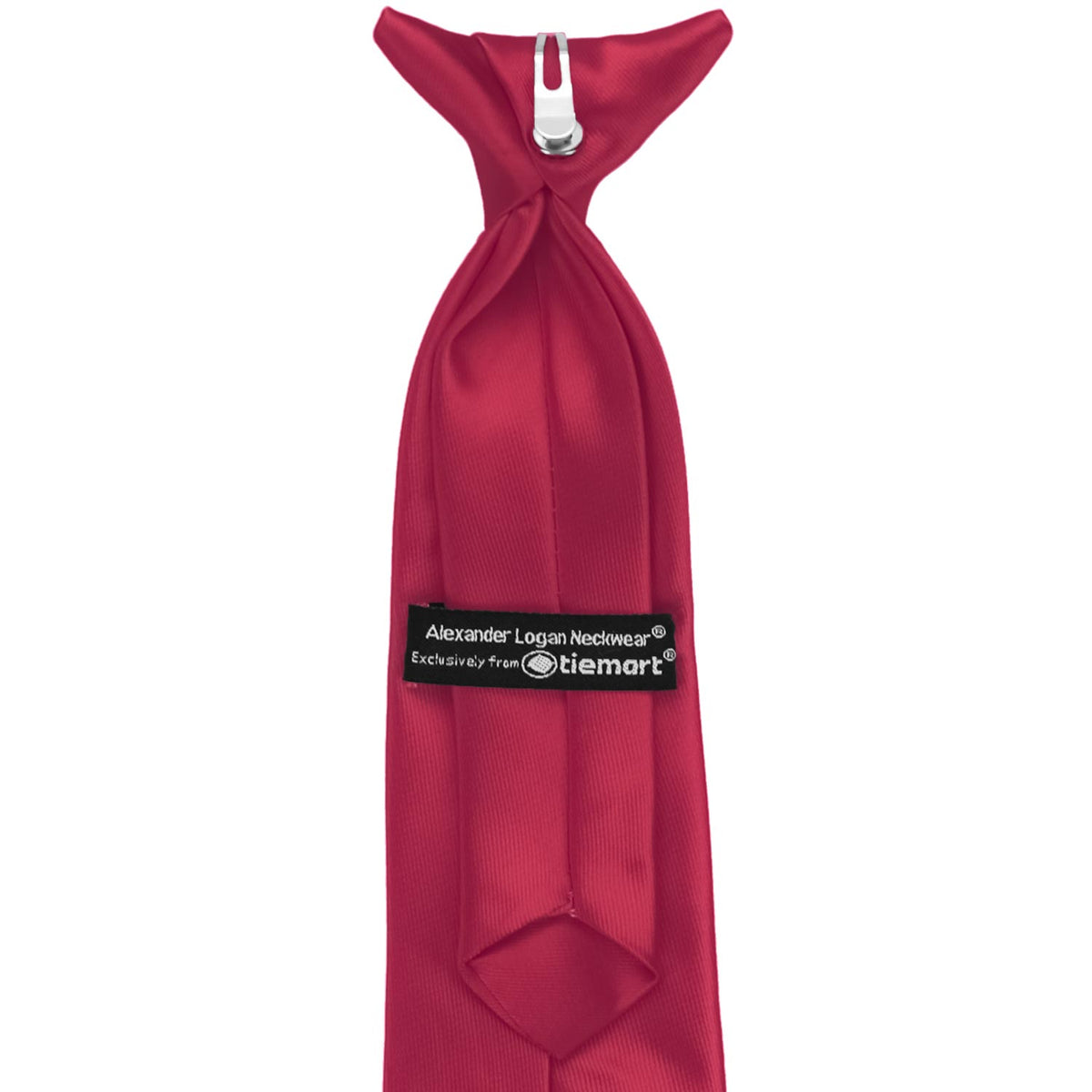 Boys Crimson Red Solid Color Clip On Ties Shop At Tiemart Tiemart Inc 9065