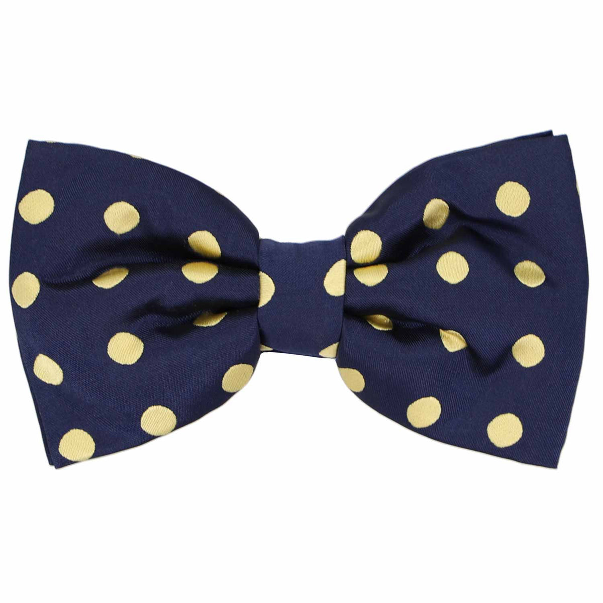 100% Navy Blue Silk Suspenders with White Polka Dots