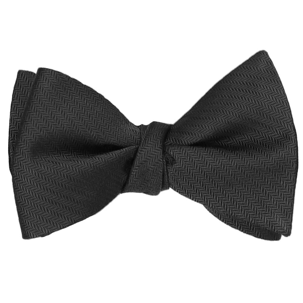 Black Silk Herringbone Self Tie Bow Tie Shop At Tiemart Tiemart Inc 2027