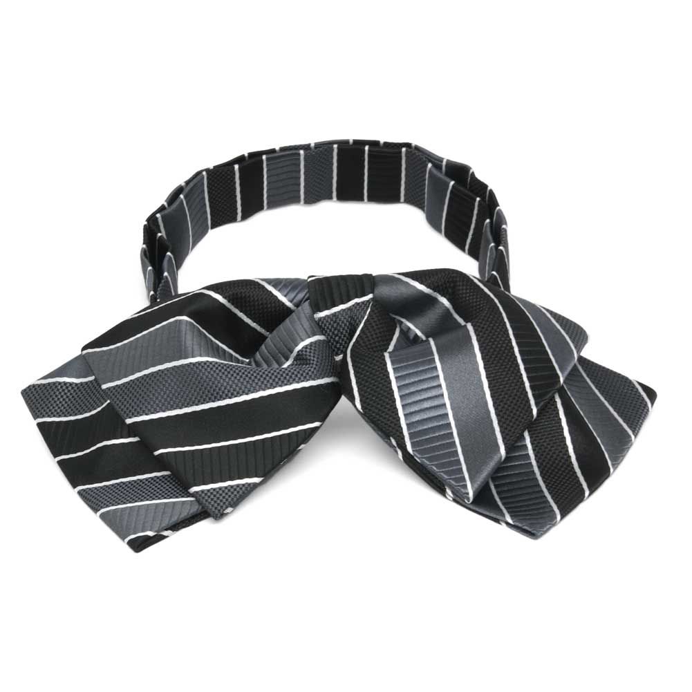 Black Striped Floppy Bow Tie Shop At Tiemart Tiemart Inc 3129