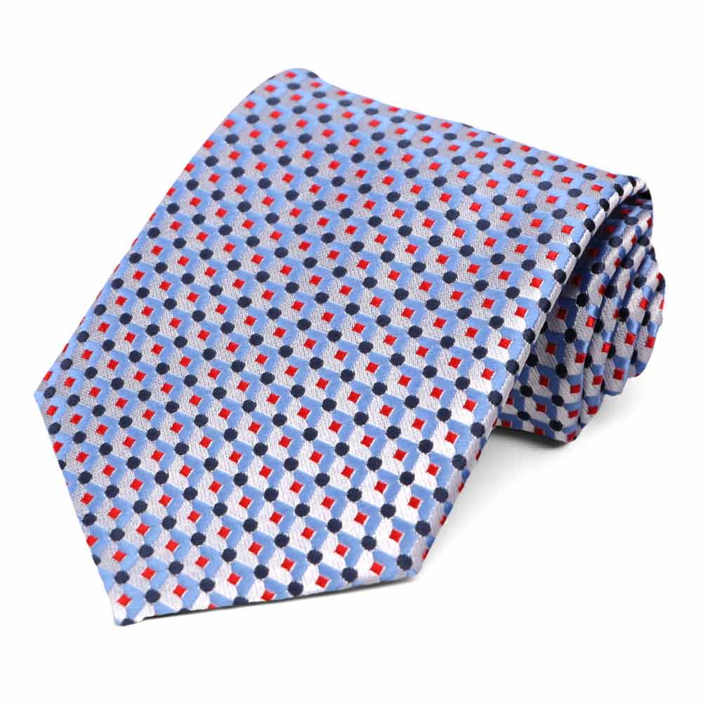 Cornflower Geometric Necktie Shop At Tiemart Tiemart Inc 6372