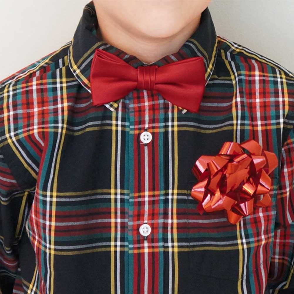 TieMart Red Band Collar Bow Tie, Red Bows