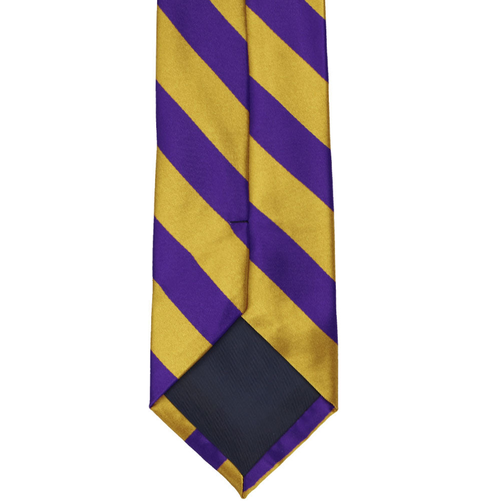 Dark Purple and Gold Extra Long Striped Tie