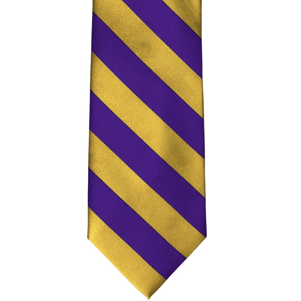 Dark Purple and Gold Extra Long Striped Tie