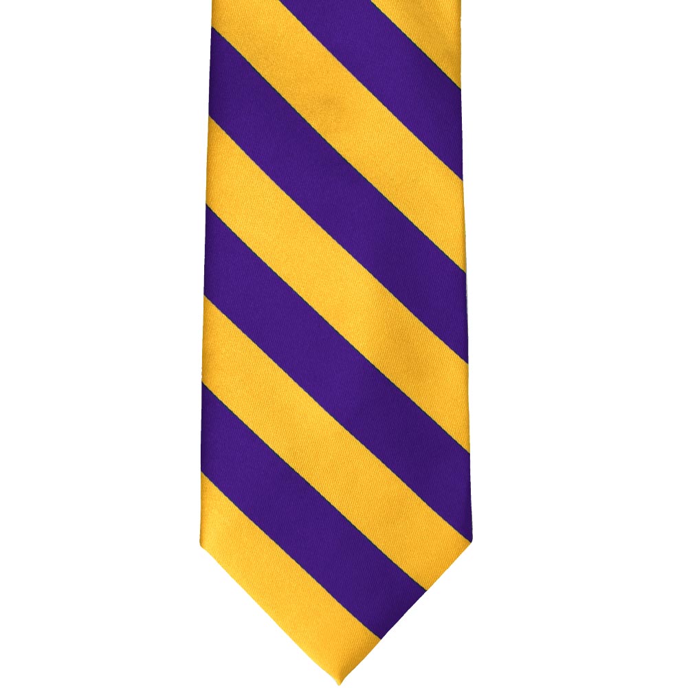 Dark Purple and Golden Yellow Striped Tie