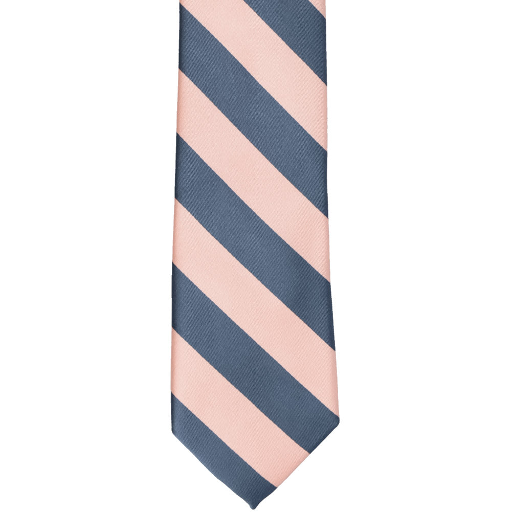 Dusty Blue And Petal Striped Slim Tie, 2.5" Width | Shop At TieMart ...