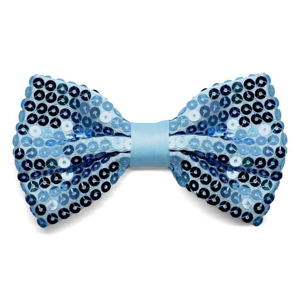 Light Blue Sequin Bow Tie Shop At Tiemart Tiemart Inc 0428