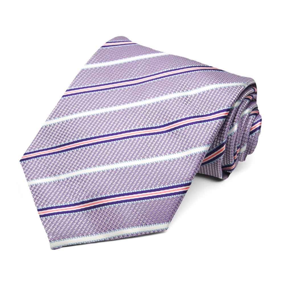 Lavender Striped Necktie 