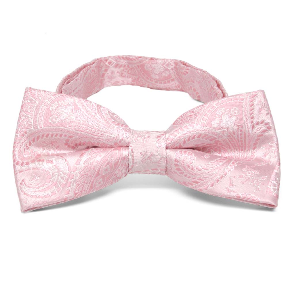 Pale Pink Paisley Band Collar Bow Tie Shop At Tiemart Tiemart Inc 3959