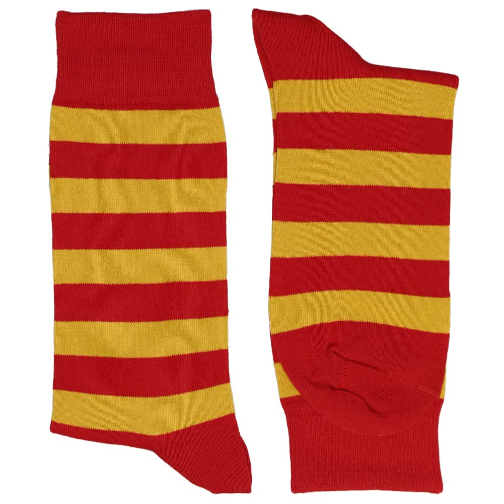 red and yellow striped stockings