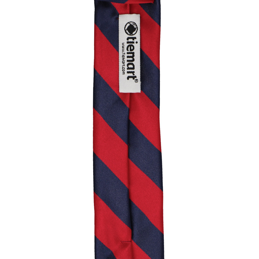 TieMart Red and Navy Blue Striped Tie