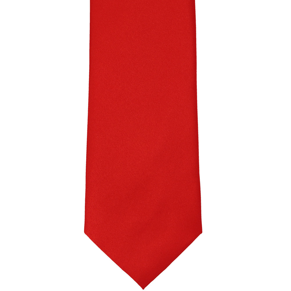 TieMart Crimson Red Skinny Solid Color Necktie, 2 Width