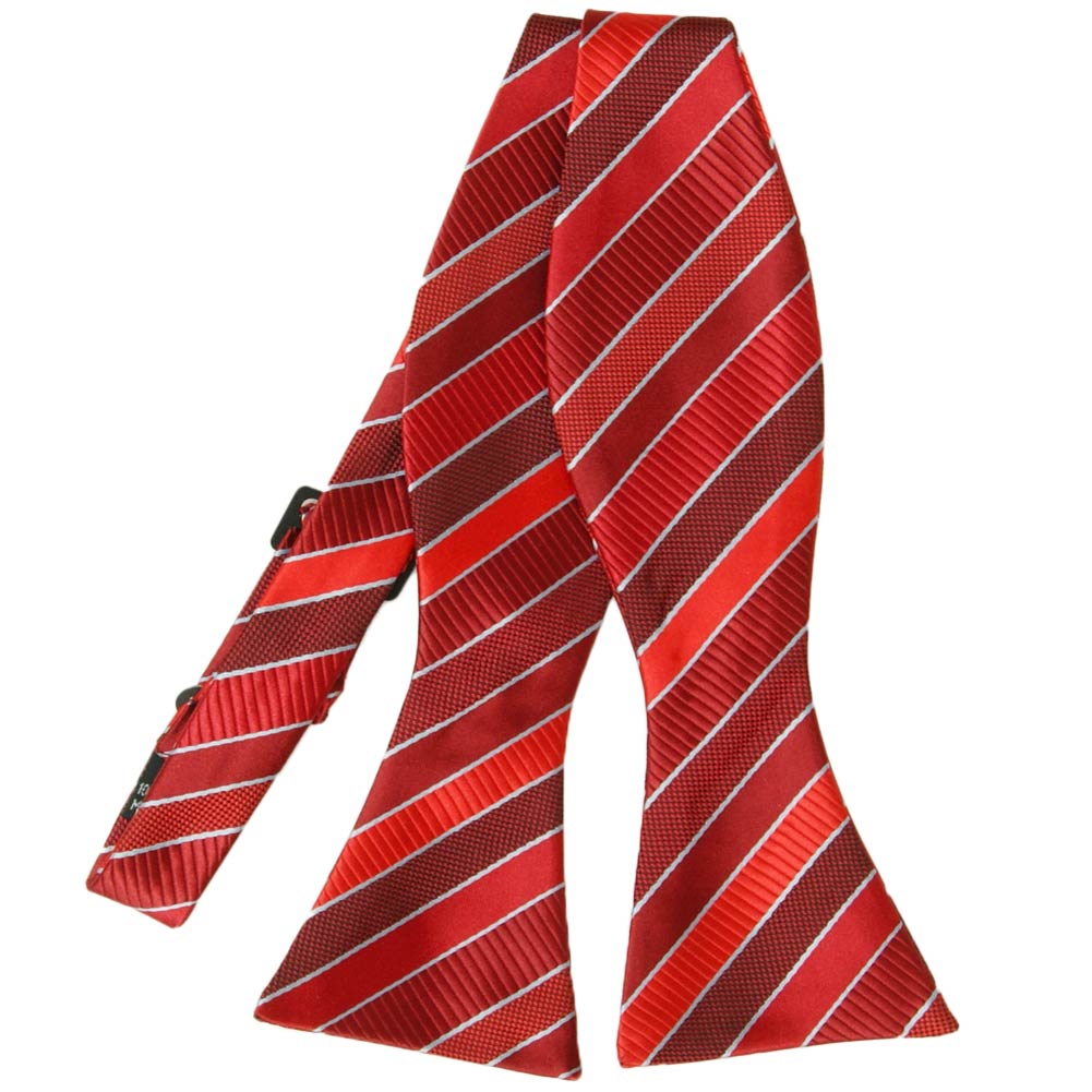 Red Striped Self Tie Bow Tie Shop At Tiemart Tiemart Inc 8932