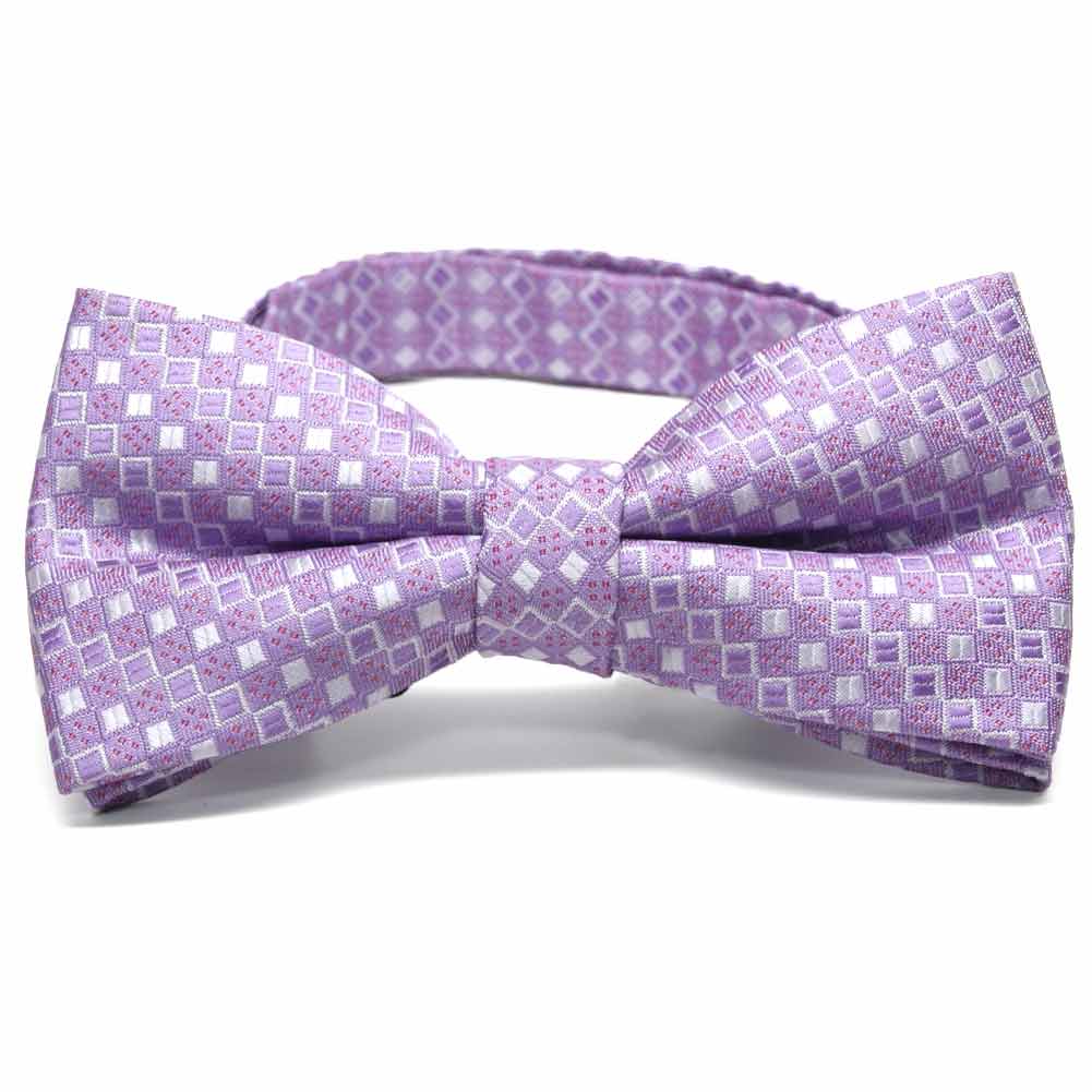 Thistle Purple Square Pattern Band Collar Bow Tie Shop At Tiemart Tiemart Inc 1836