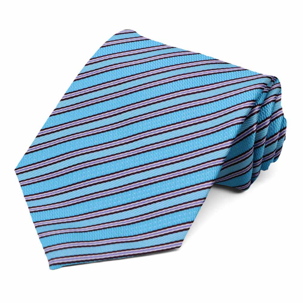 Turquoise Striped Tie 