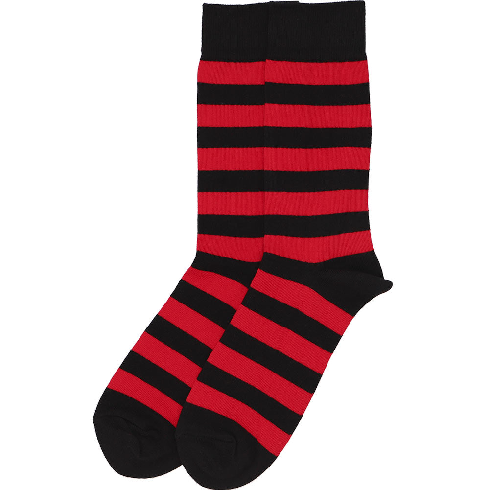 Men's Red and Black Striped Socks | Shop at TieMart – TieMart, Inc.