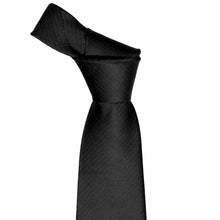 Load image into Gallery viewer, Knot on a black herringbone silk tie