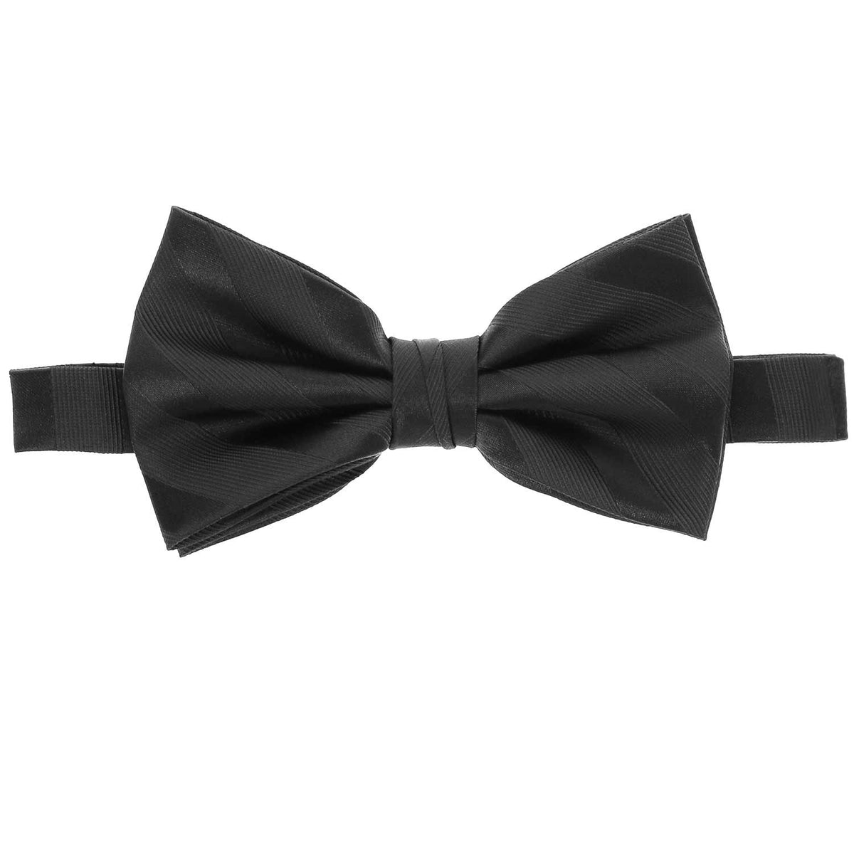 Black Tone-on-Tone Striped Bow Tie | Shop at TieMart – TieMart, Inc.