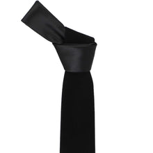 Load image into Gallery viewer, Knot on a black velvet necktie