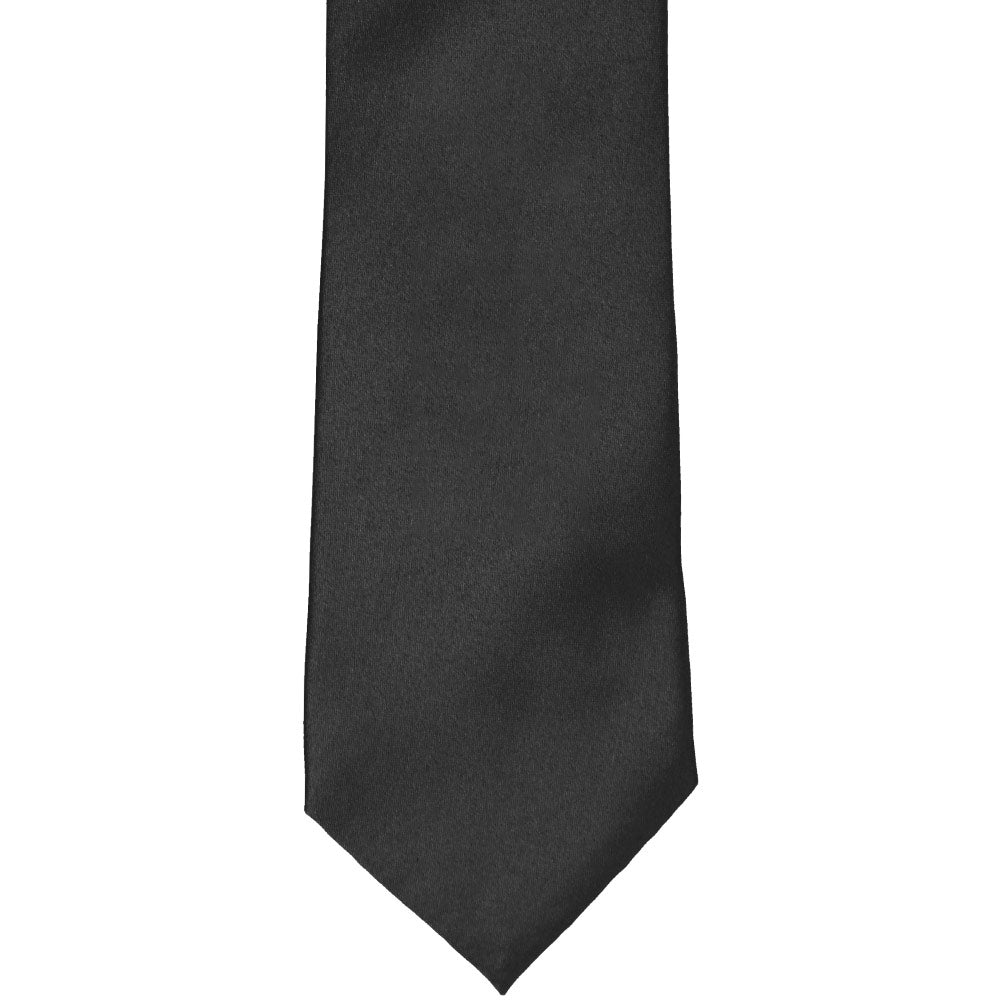 Solid Black Zip-Up Zipper Tie