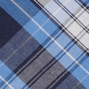 Closeup of blue plaid fabric