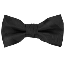 Load image into Gallery viewer, A boys&#39; black tone-on-tone striped bow tie