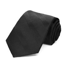 Load image into Gallery viewer, A rolled boys&#39; tone on tone striped black tie
