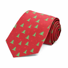 Load image into Gallery viewer, Boys&#39; red and green Christmas tree tie