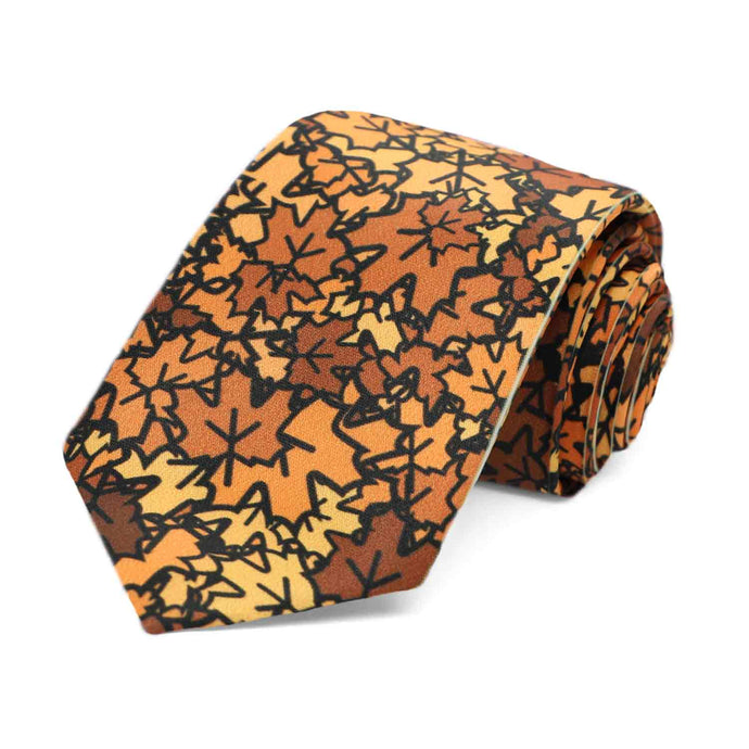 Boys' fall leaf pattern necktie