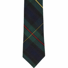 Load image into Gallery viewer, Front of a boys&#39; hunter green and navy blue plaid tie