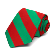 Load image into Gallery viewer, Boys&#39; Red and Green Striped Tie