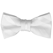 Load image into Gallery viewer, A boys-sized white tone-on-tone striped pre-tied bow tie