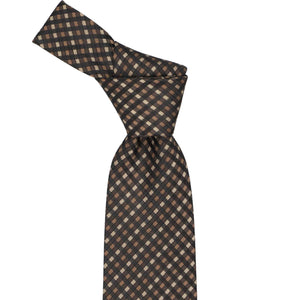 Light Brown George Plaid Necktie