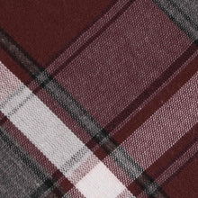 Load image into Gallery viewer, Closeup of burgundy and gray plaid fabric