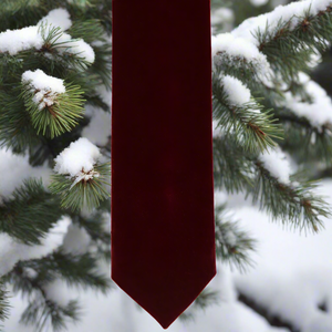 Burgundy Velvet Slim Necktie, 2.5" Width