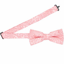 Load image into Gallery viewer, Coral clara paisley bow tie with open band