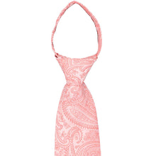 Load image into Gallery viewer, Knot on coral paisley zipper tie