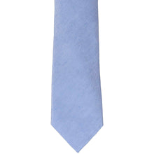 Load image into Gallery viewer, Front of a cornflower narrow linen tie