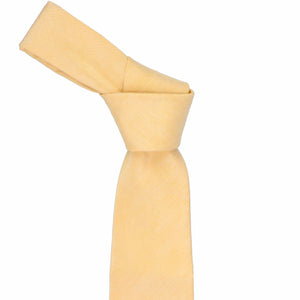 Knot on a dandelion yellow linen tie