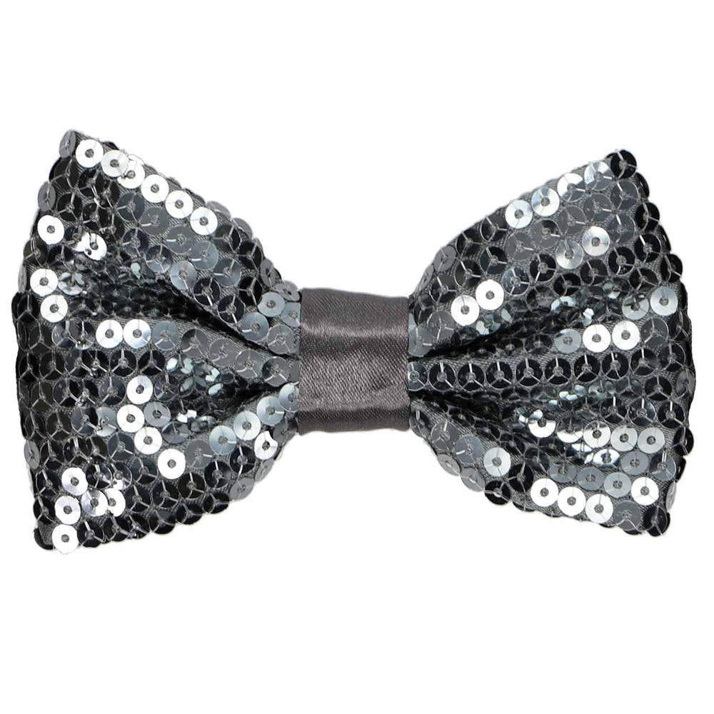 Dark Gray Sequin Bow Tie