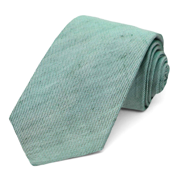 Heathered eucalyptus linen blend necktie