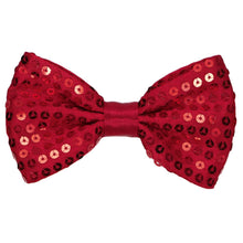 Load image into Gallery viewer, Dark Red Sequin Bow Tie