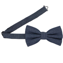 Load image into Gallery viewer, Denim Band Collar Bow Tie