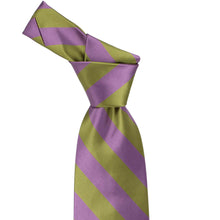 Load image into Gallery viewer, Knot on wisteria and fern striped tie