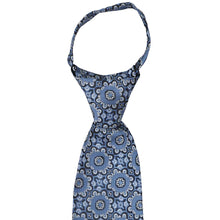 Load image into Gallery viewer, Knot on a french blue abstract floral zipper tie