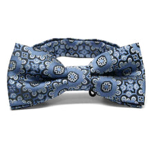 Load image into Gallery viewer, French Blue Emma Floral Pattern Band Collar Bow Tie