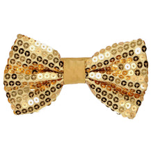 Load image into Gallery viewer, Gold Sequin Bow Tie