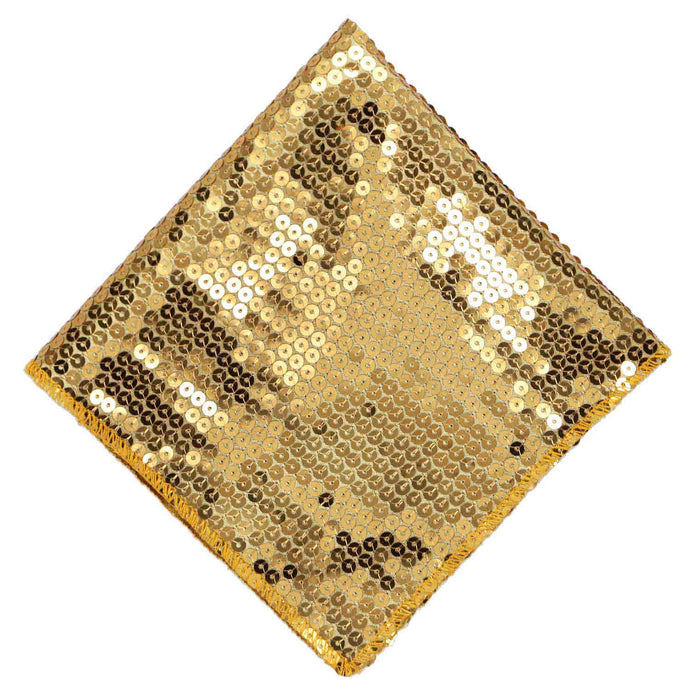 A gold sequin covered bow tie