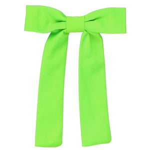 A pre-tied hot lime green Kentucky colonel tie