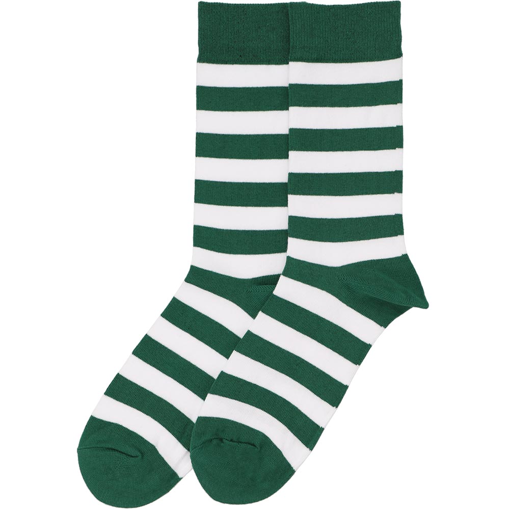 Men's Hunter Green and White Striped Socks | Shop at TieMart – TieMart ...